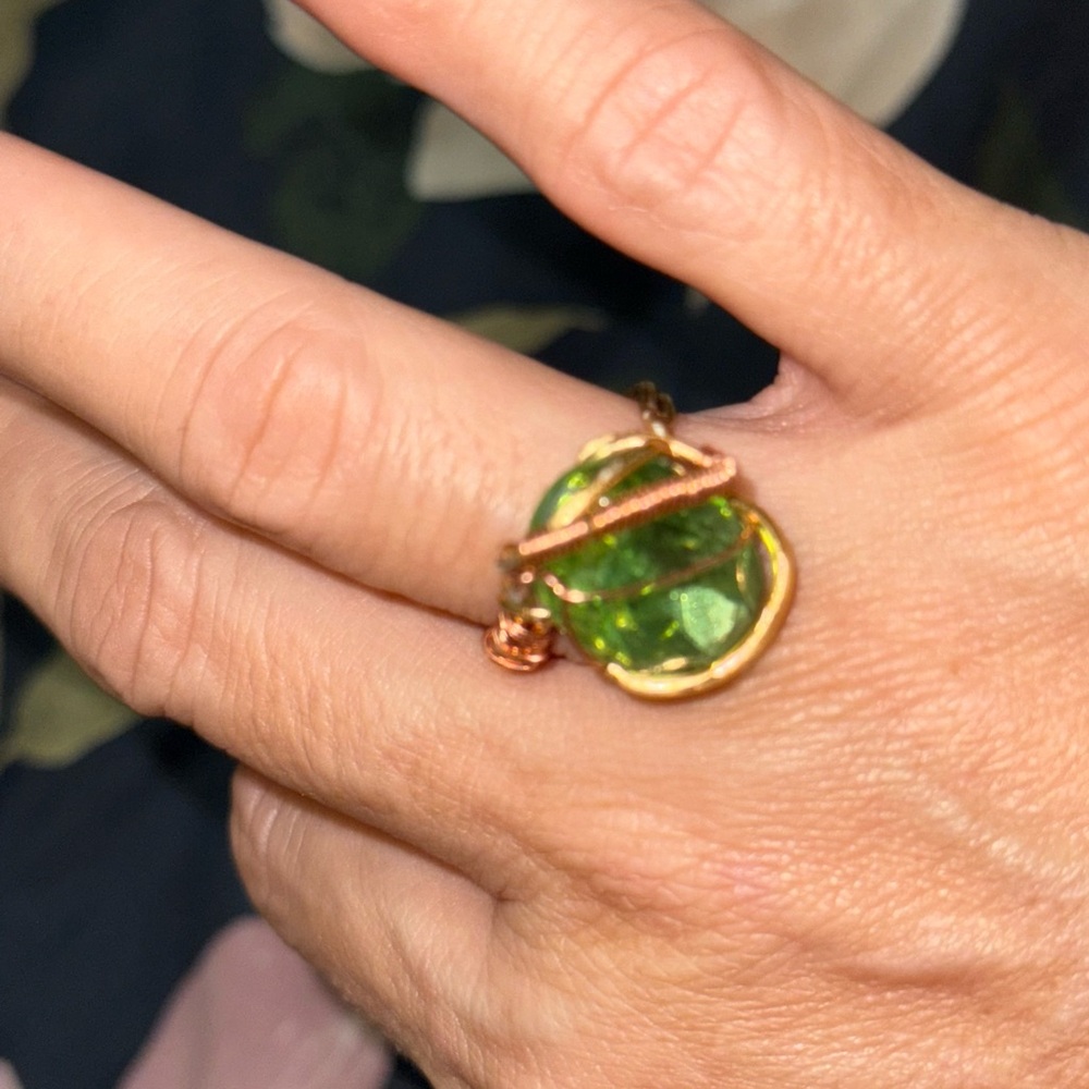 Wire Wrapped Crystal Ring - Picture 2 of 7